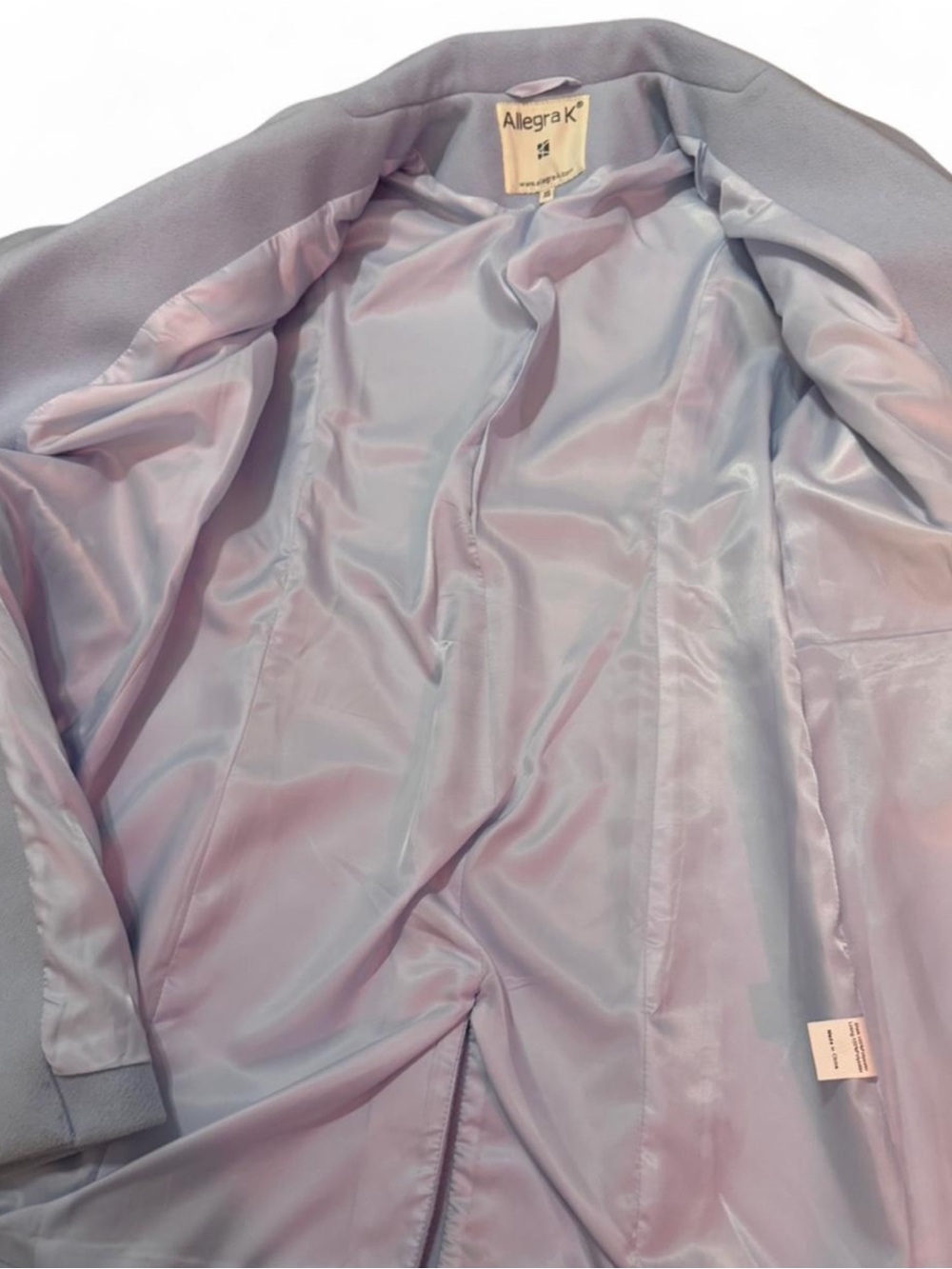 Allegra K Light Blue Single-Breasted Pea Coat - Picture 7 of 8